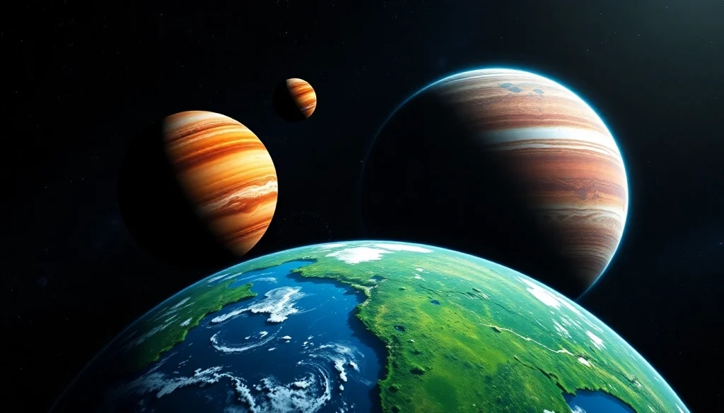Capture planetary facts through a colorful, vibrant depiction of planets in a cosmic setting.
