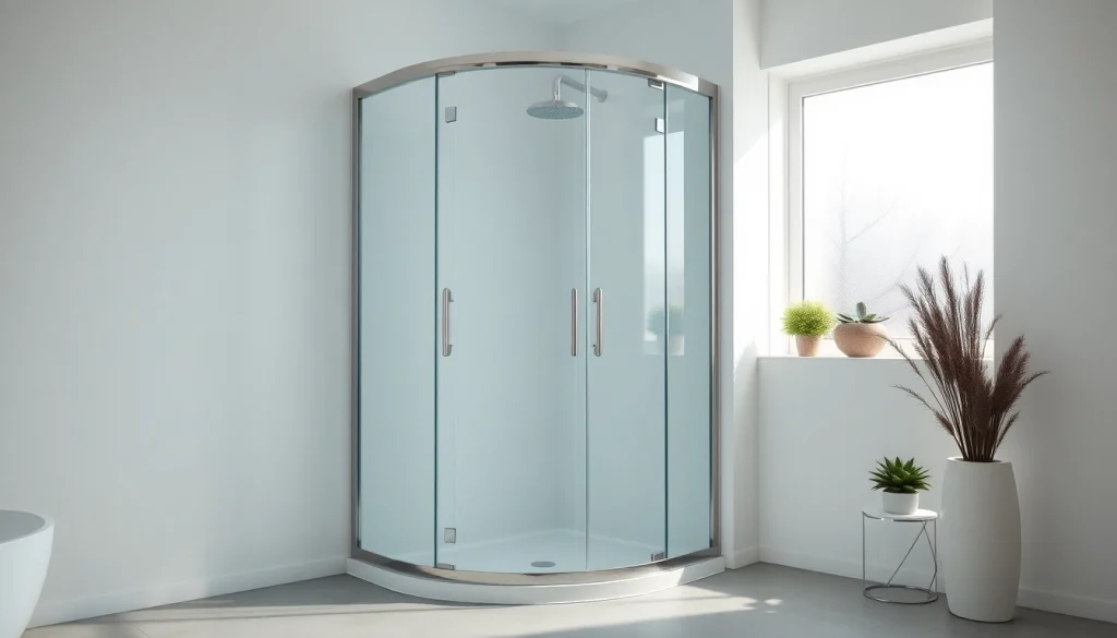 Duschkabine 90x90 komplett im modernen Badezimmer mit eleganten Glasdetails.