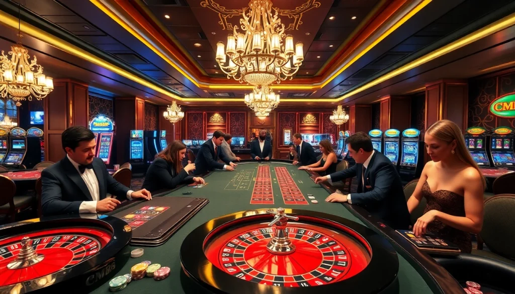 Experience high-stakes action at CM88 with enthusiastic players at the casino table.