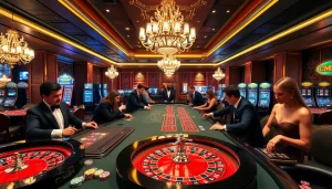 Experience high-stakes action at CM88 with enthusiastic players at the casino table.
