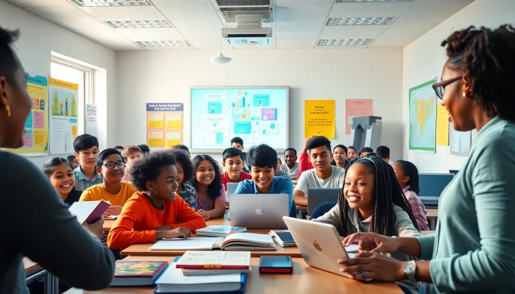 Education empowers students in a vibrant, collaborative classroom setting.