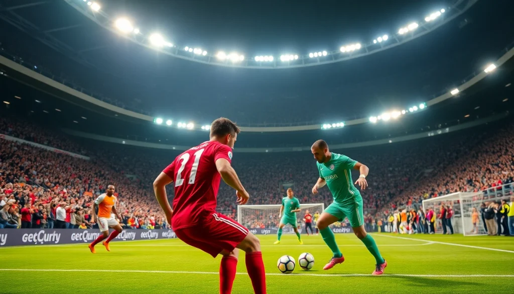 Experience the excitement of ผลบอลสดไทย during a live football match with passionate fans and dynamic players.