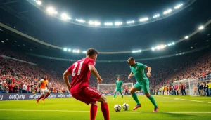 Experience the excitement of ผลบอลสดไทย during a live football match with passionate fans and dynamic players.