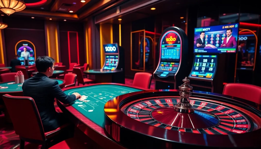 Experience thrilling gaming at SODO Casino with vibrant tables and exciting betting actions.