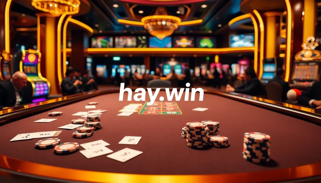 Experience the thrill of high-stakes poker on hay.win with professional players and vibrant casino ambiance.