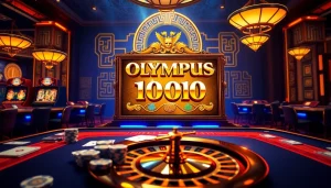 Experience the thrill of Olympus 1000 slot gaming with captivating visuals of casino excitement.