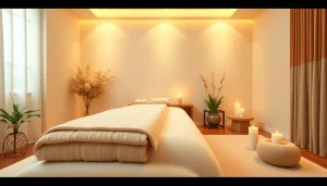 수원출장마사지 서비스를 선보이는 매력적인 마사지 치료 환경.