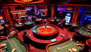 RR88 players enjoying an engaging casino experience with vibrant games and stylish ambiance.