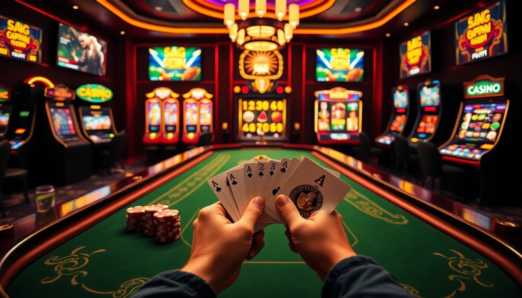 Scène engageante de poker en ligne et de roulette montrant l'excitation et l'adrénaline du casino en ligne France.