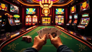 Scène engageante de poker en ligne et de roulette montrant l'excitation et l'adrénaline du casino en ligne France.