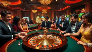 Découvrez le monde vibrant du casino en ligne France avec une roulette excitante et des jetons de poker colorés.