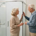 Long-term care home bathroom with senior-friendly features, showcasing 長者家居優化服務 for safety and comfort.