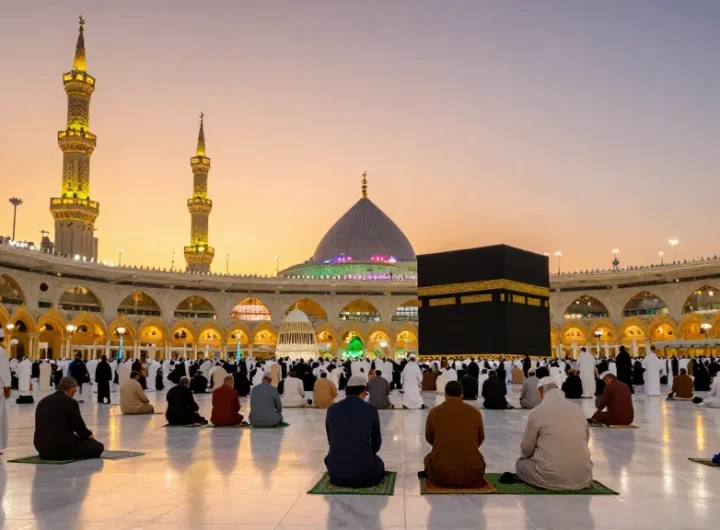 Experience Umroh Itikaf in vibrant Makkah: serene prayers, spiritual gatherings, and Ramadan reflections.